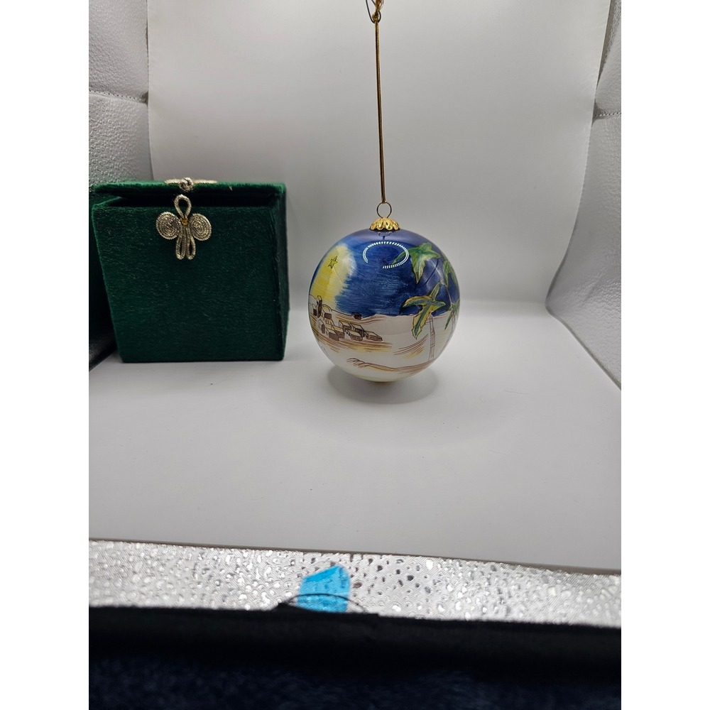 Li Bien 1999 Christmas Ornament Three Wise Men Nativity Hand Painted Glass Boxed